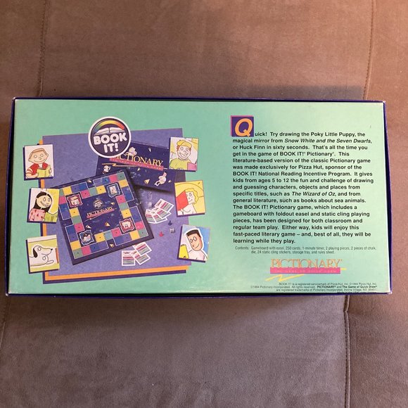 1994 Pictionary Quick Draw Board Game Book It Reading Program Edition Rare - Picture 2 of 3